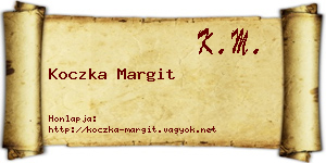 Koczka Margit névjegykártya